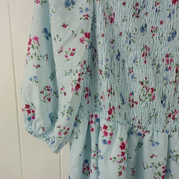 Bar III Womens Floral Smocked Romantic Dress Large - Picture 7 of 12